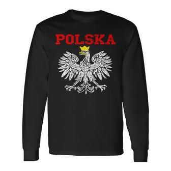 Polska Polish Eagle Poland Flag Polish Pride Polska Poland Long Sleeve T-Shirt - Seseable