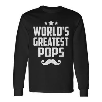 Pops Grandpa Worlds Greatest Pops Long Sleeve T-Shirt | Mazezy