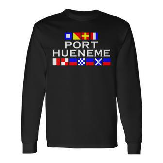 Port Hueneme Ventura County California Nautical Signal Flag Long Sleeve T-Shirt | Mazezy