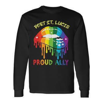 Port St Lucie Proud Ally Lgbtq Pride Sayings Long Sleeve T-Shirt T-Shirt | Mazezy