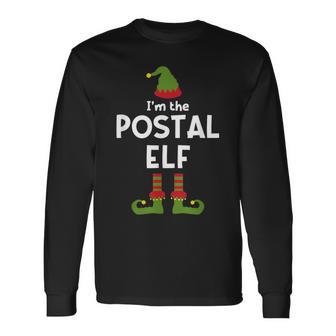 Postal Worker Elf Christmas Party Pajamas Mailman Long Sleeve T-Shirt - Monsterry CA