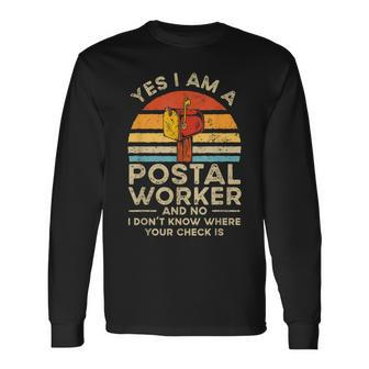 Postal Worker Mail Delivery Postman Long Sleeve T-Shirt - Monsterry CA