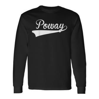 Poway Baseball Styled Jersey Softball Long Sleeve T-Shirt | Mazezy