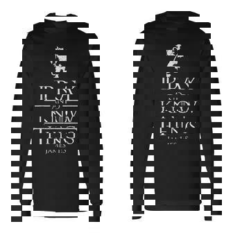 I Pray And I Know Things Long Sleeve T-Shirt | Mazezy