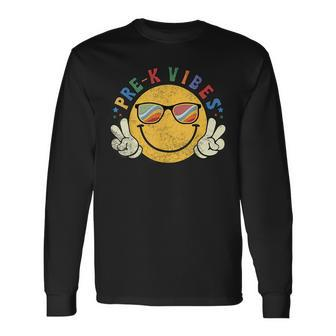 Pre-K Vibes Happy Face Smile Back To School Long Sleeve - Seseable