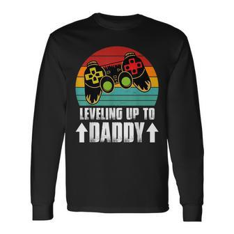 Pregnancy Announcement For Gamer Dad Leveling Up To Dad Long Sleeve T-Shirt - Seseable