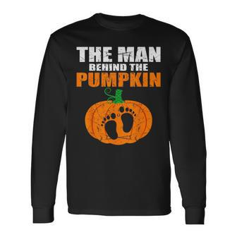 Pregnant Halloween Costume For Dad Expecting Lil Pumpkin Long Sleeve T-Shirt - Seseable