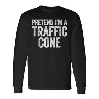 Pretend I'm A Traffic Cone Matching Costume Long Sleeve T-Shirt - Seseable