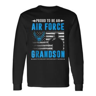 Pride Military Proud To Be An Air Force Grandson Long Sleeve T-Shirt T-Shirt | Mazezy