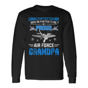 Pride Military Proud Grandpa Air Force Long Sleeve T-Shirt T-Shirt | Mazezy