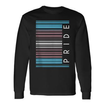 Pride Trans Barcode Lgbt Social Justice Human Rights Long Sleeve T-Shirt | Mazezy