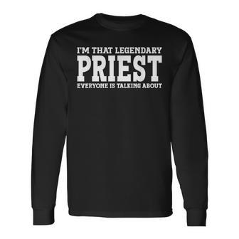 Priest Job Title Employee Worker Profession Priest Long Sleeve T-Shirt | Mazezy UK