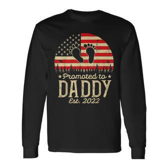 Promoted To Daddy 2022 First Time Fathers Day New Dad Long Sleeve T-Shirt T-Shirt | Mazezy
