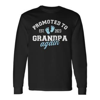 Promoted To Great Grandpa Again 2023 Great Grandfather To Be Long Sleeve T-Shirt T-Shirt | Mazezy