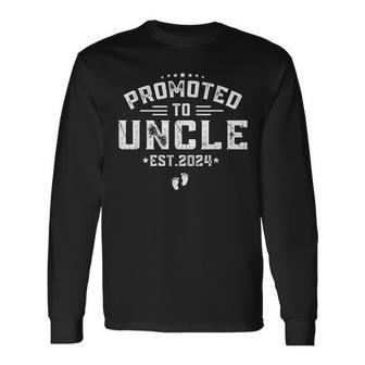 Promoted To Uncle 2024 Present For First Time New Uncle Long Sleeve T-Shirt - Monsterry DE
