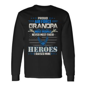 Proud Air Force Grandpa Usair Force Veterans Day Long Sleeve T-Shirt T-Shirt | Mazezy