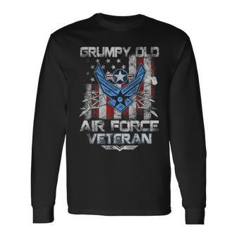 Proud Air Force Grumpy Old Veteran Military Veterans Day Long Sleeve T-Shirt T-Shirt | Mazezy DE