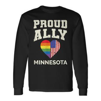 Proud Ally Gay Pride Flag Gender Equality Minnesota Long Sleeve T-Shirt T-Shirt | Mazezy