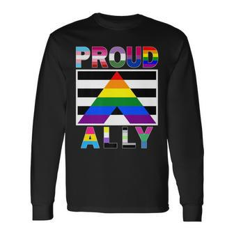 Proud Ally Lgbtq Gay Pride Month Equality Flags Long Sleeve T-Shirt T-Shirt | Mazezy