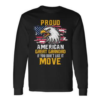 Proud American Great Grandad Patriotic Patriotic Long Sleeve T-Shirt T-Shirt | Mazezy