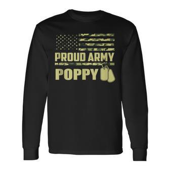Proud Army Poppy Military Pride Long Sleeve T-Shirt | Mazezy