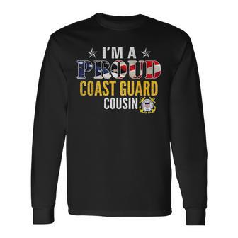 Im A Proud Coast Guard Cousin American Flag Veteran Veteran Long Sleeve T-Shirt T-Shirt | Mazezy