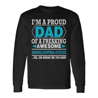 Proud Dad Awesome Animal Control Officer Father Day Long Sleeve T-Shirt T-Shirt | Mazezy