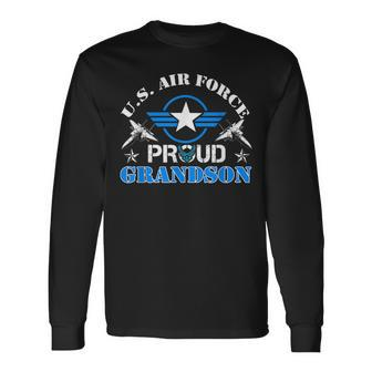 Proud Grandson Us Air Force Usaf Veteran Long Sleeve T-Shirt T-Shirt | Mazezy
