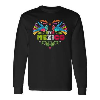 Proud Mexican Flag Peacock Animal Viva Mexico Long Sleeve T-Shirt | Mazezy