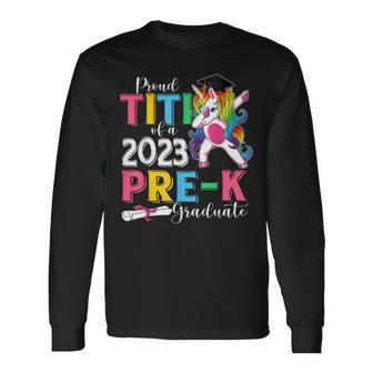Proud Titi Of A 2023 Prek Graduate Dabbing Unicorn Long Sleeve T-Shirt T-Shirt | Mazezy