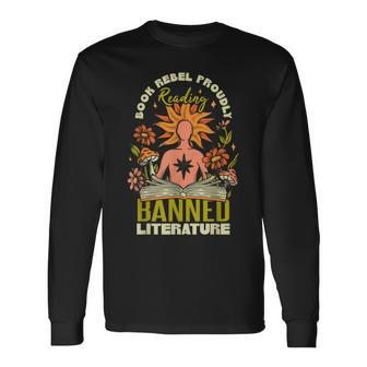 Proudly Reading Banned Literature Banned Books Long Sleeve T-Shirt - Thegiftio UK