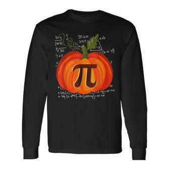 Pumpkin Pie Math Halloween Thanksgiving Pi Day Long Sleeve T-Shirt - Seseable