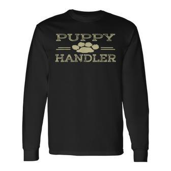 Puppy Handler Human Pup Play Fetish Owner Gay Adult Long Sleeve T-Shirt | Mazezy