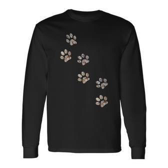 Puppy Paw Print Pet Lover Dog Lovers Animal Rescue Rights Long Sleeve T-Shirt | Mazezy