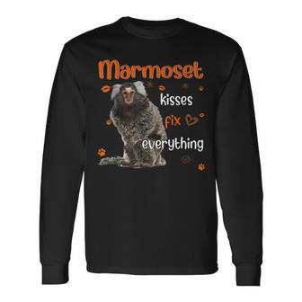Pygmy Marmoset Kisses Fix Everything Heart Long Sleeve T-Shirt | Mazezy