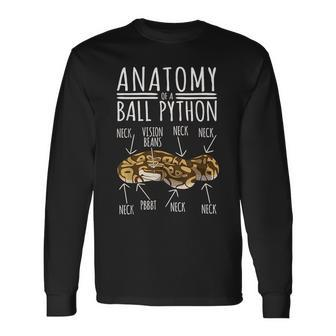 Python Snake Owner Anatomy Of A Ball Python Long Sleeve T-Shirt | Mazezy