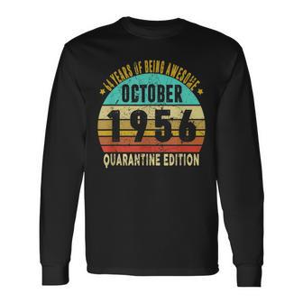 Quarantine Edition October 1956 64Th Birthday Vintage Long Sleeve T-Shirt T-Shirt | Mazezy