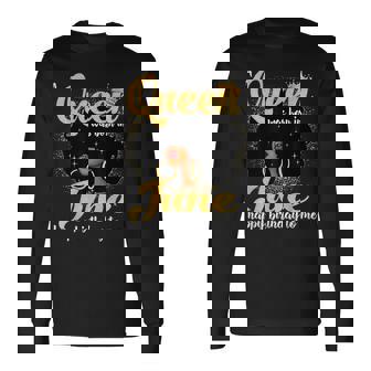 A Queen Was Born In June Black Girl Birthday Afro Woman Long Sleeve T-Shirt T-Shirt | Mazezy