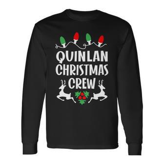 Quinlan Name Christmas Crew Quinlan Long Sleeve T-Shirt - Seseable