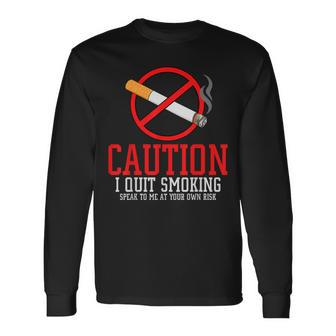 Quit Smoking Stop Smoke Free Long Sleeve T-Shirt | Mazezy