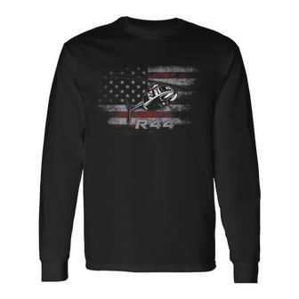 R44 Helicopter Pilot Aviation Long Sleeve T-Shirt T-Shirt | Mazezy CA