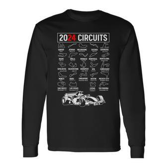 Racing Circuit Track Car Fan Race Lover 2024 Calendar Long Sleeve T-Shirt - Seseable
