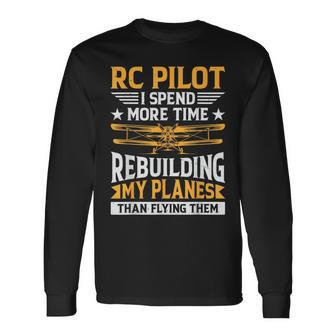 Radio Controlled Planes Rc Plane Pilot Glider Rc Airplane Long Sleeve T-Shirt T-Shirt | Mazezy CA