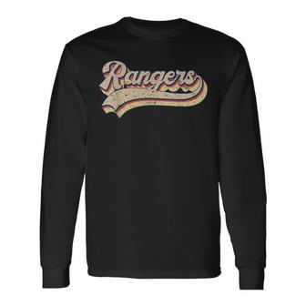 Rangers Name Vintage Retro Baseball Lovers Baseball Fans Long Sleeve T-Shirt - Monsterry CA