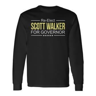 Re-Elect Scott Walker For Governor Long Sleeve T-Shirt | Mazezy