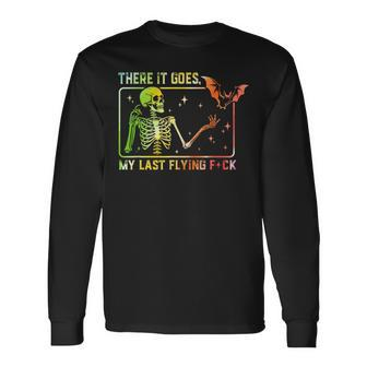 There It Goes My Last Flying Fuck Skeleton Tie Dye Long Sleeve T-Shirt | Mazezy UK