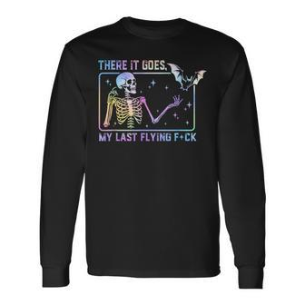There It Goes My Last Flying Fuck Skeleton Tie Dye Long Sleeve T-Shirt | Mazezy AU