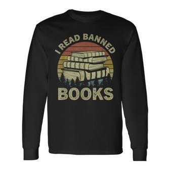 I Read Banned Books Lovers Vintage Book Readers Long Sleeve T-Shirt - Seseable