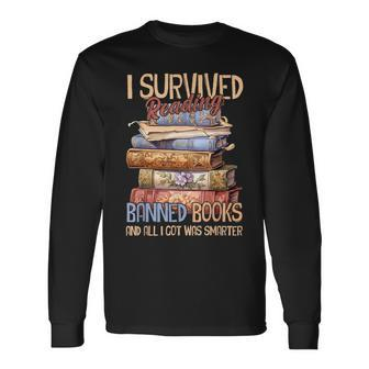 Read Banned Books I Survived Reading Banned Books Long Sleeve T-Shirt - Monsterry DE