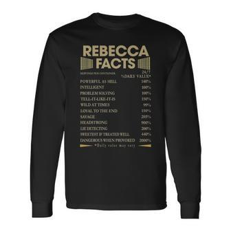 Rebecca Name Rebecca Facts Long Sleeve T-Shirt - Seseable